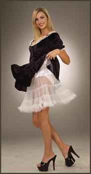 19" White Crinoline Mini Tutu Petticoat Costume Adult