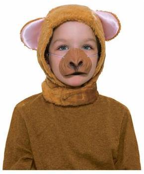 Monkey Hood and Nose Animal Costume Set Child Standard