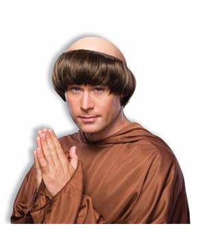 Religious Monk Dark Brown Costume Wig Adult Standard