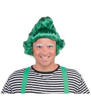 Green Christmas Oompa Elf Costume Wig Adult