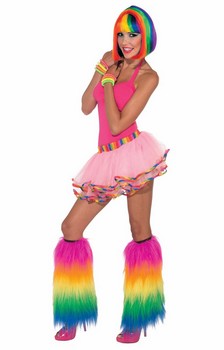 Pink Rainbow Lined Costume Tutu Adult