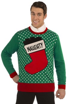 Naughty Stocking Ugly Christmas Sweater Adult