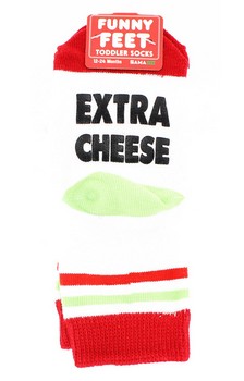 Funny Feet Toddler Socks: Extra Cheese
