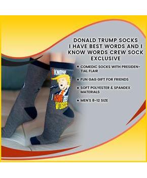 Donald Trump Socks | I Have Best Words And I Know Words Crew Sock Exclusive