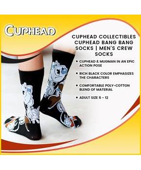 Cuphead Collectibles | Cuphead Bang Bang Socks | Men's Crew Socks