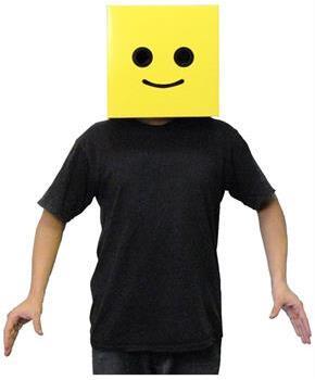 Male Yellow Brickman Costume Box Head