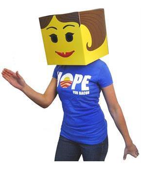 Female Yellow Brickman Costume Box Head