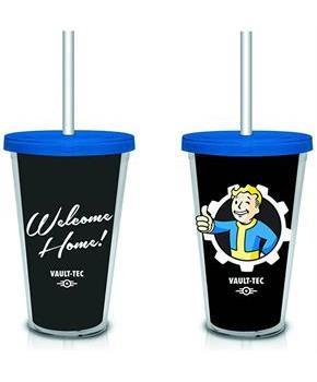 Fallout "Welcome Home" Vault-Tec (Black) 18oz. Travel Cup with Straw