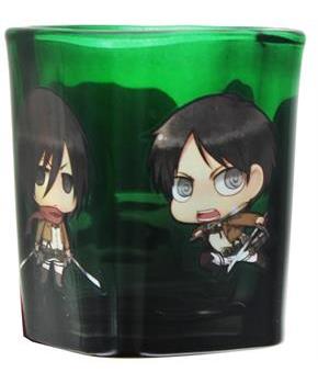 Attack on Titan Chibi Survey Corps 1.5oz Green Square Shot Glass