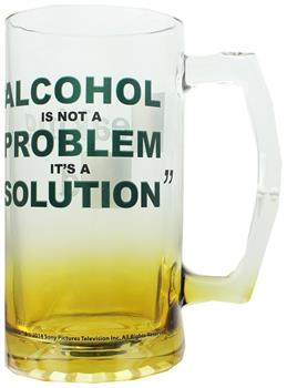 Breaking Bad "Alcohol Is Not A Problem, Its A Solution" Glass Beer Mug
