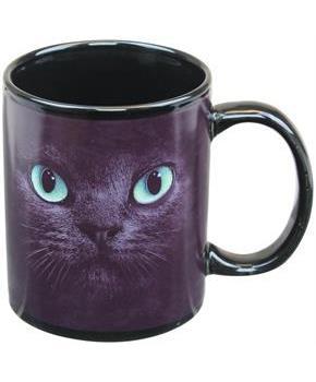 Black Cat With Green Eyes 11oz Coffee Mug