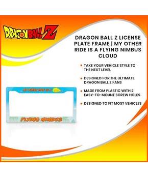 Dragon Ball Z License Plate Frame | My Other Ride Is A Flying Nimbus Cloud