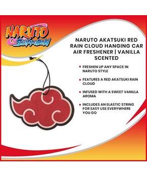 Naruto Akatsuki Red Rain Cloud Hanging Car Air Freshener | Vanilla Scented