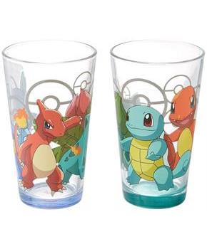 Pokemon 16oz Pint Glass Set of 2 w/ Bottom Spray