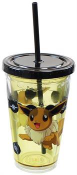 Pokemon Eevee 18oz Carnival Cup w/ Floating Confetti Pokeballs