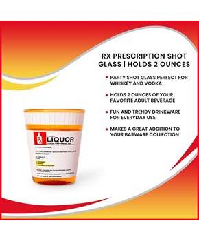 Rx Prescription Shot Glass | Holds 2 Ounces