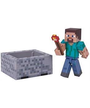 Minecraft 3" Action Figure: Steve with Minecart Pack