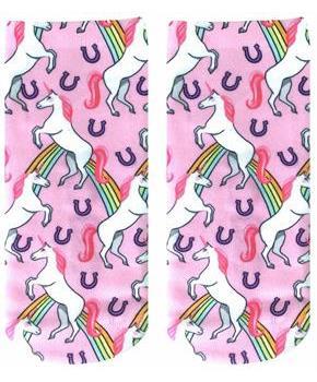 Living Royal Photo Print Ankle Socks: Unicorn and Rainbow