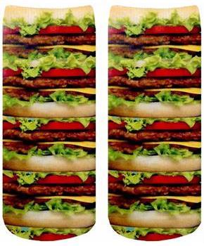 Stacked Hamburgers Photo Print Ankle Socks
