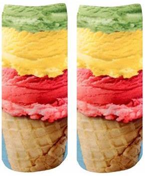 Ice Cream Photo Print Ankle Socks