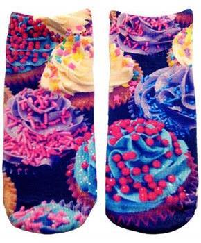 Cupcake Photo Print Ankle Socks