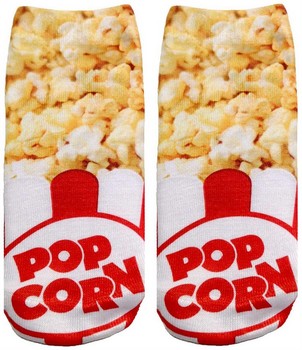 Popcorn Photo Print Ankle Socks