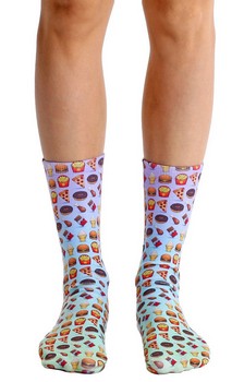 Living Royal Photo Print Crew Socks: Food Emoji