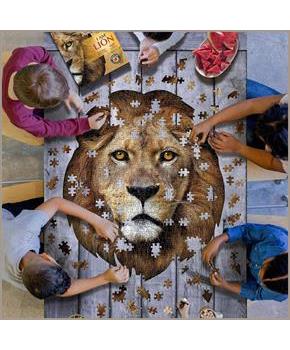 I AM Lion 550 Piece Animal Head-Shaped Jigsaw Puzzle