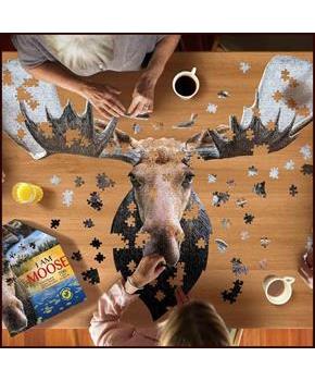 I AM Moose 700 Piece Animal Head-Shaped Jigsaw Puzzle