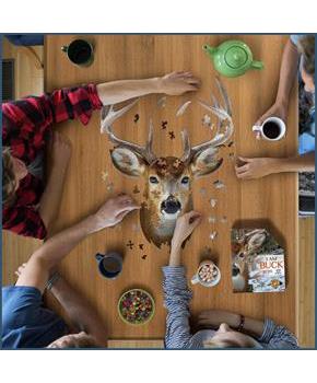 I AM Buck 300 Piece Animal Head-Shaped Jigsaw Puzzle
