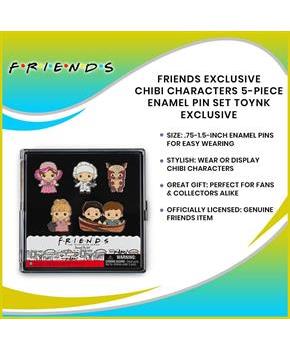 Friends Exclusive Chibi Characters 5-Piece Enamel Pin Set Toynk Exclusive