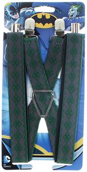 DC Comics The Joker Diamond Grey & Green Suspenders