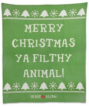Home Alone 50"x60" Fleece Throw Blanket: "Filthy Animal!"
