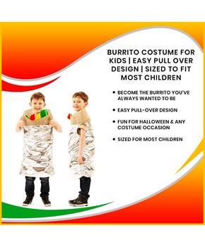 Burrito Costume For Kids | Easy Pull Over Design | Sized To Fit Most Children