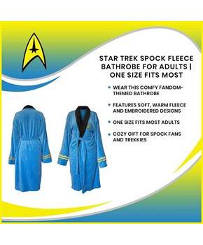 Star Trek Spock Fleece Bathrobe for Adults | One Size Fits Most