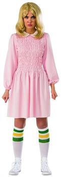 Stranger Things Eleven Long Sleeve Adult Costume Dress - Pink