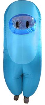 Amongst Us Light Blue Imposter Sus Crewmate Inflatable Adult Costume | Standard
