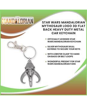 Star Wars Mandalorian Mythosaur Logo 3D Flat Back Heavy Duty Metal Car Keychain