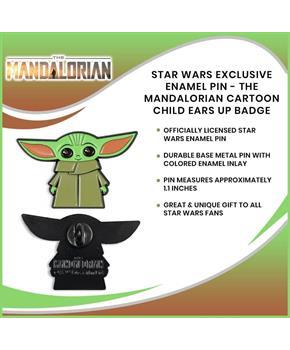 Star Wars Toynk Exclusive Enamel Pin Mandalorian Cartoon Child Baby Yoda Ears Up