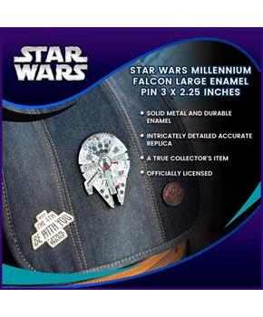 Star Wars Millennium Falcon Large Enamel Pin 3 X 2.25 inches