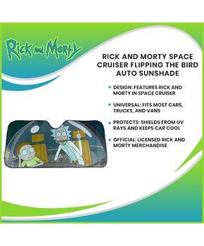 Rick and Morty Space Cruiser Flipping the Bird Auto Sunshade