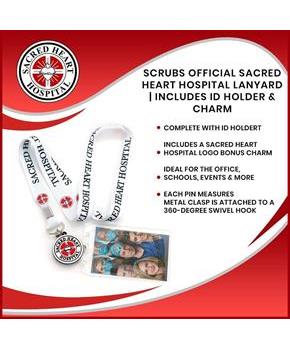 Scrubs Official Sacred Heart Hospital Lanyard | Includes ID Holder & Charm