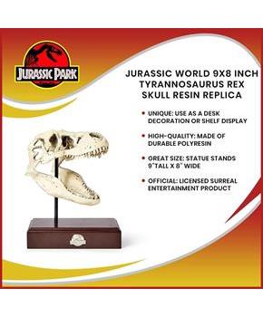 Jurassic World 9x8 Inch Tyrannosaurus Rex Skull Resin Replica