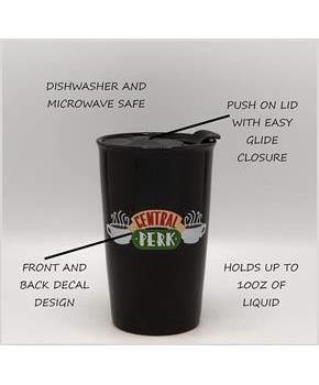 Friends Central Perk Logo Black 10oz Ceramic Doubled Walled Travel Mug