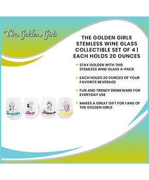 The Golden Girls Stemless Wine Glass Collectible Set of 4 | Each Holds 20 Ounces