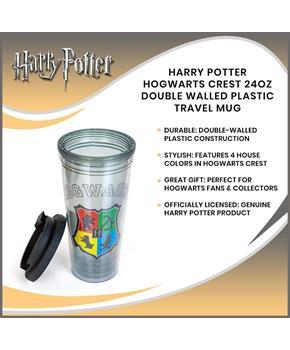 Harry Potter Hogwarts Crest 24oz Double Walled Plastic Travel Mug