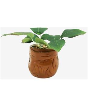 Harry Potter Mandrake Face 6 Inch Ceramic Planter with Faux Plant