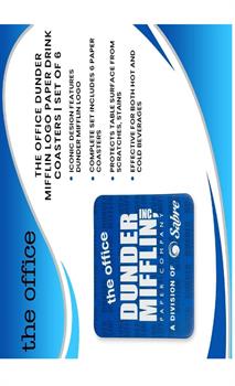 The Office Dunder Mifflin Logo Paper Drink Coasters | Set of 6