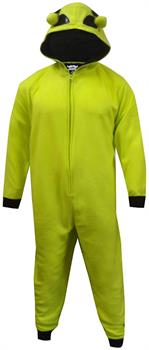 Green Space Alien Men's Hooded Jumpsuit Pajama