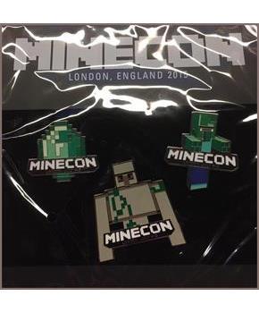 Minecraft Minecon 2015 Exclusive Pin Set of 3